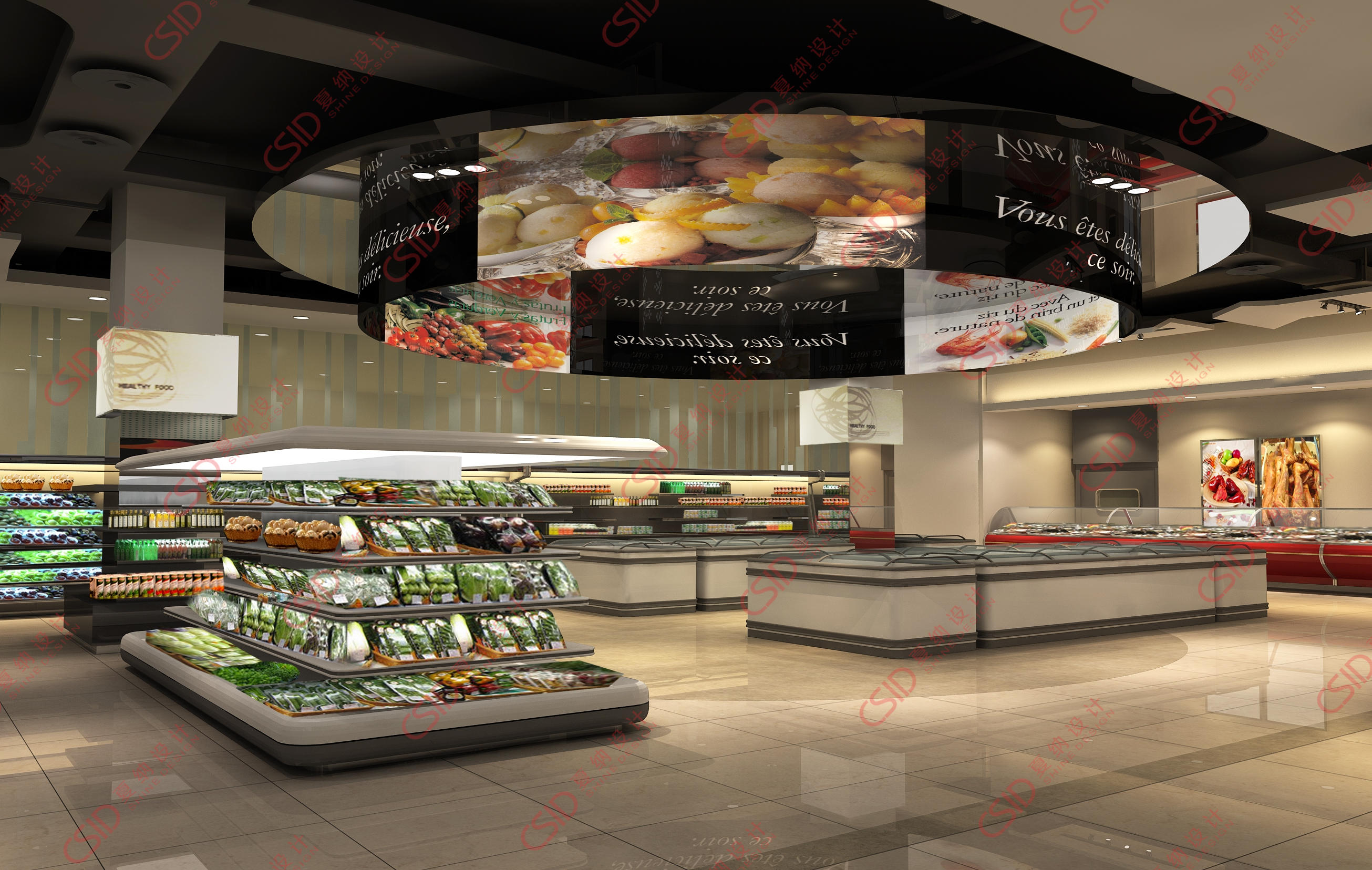 大型超市装修设计欣赏 – 设计本装修效果图